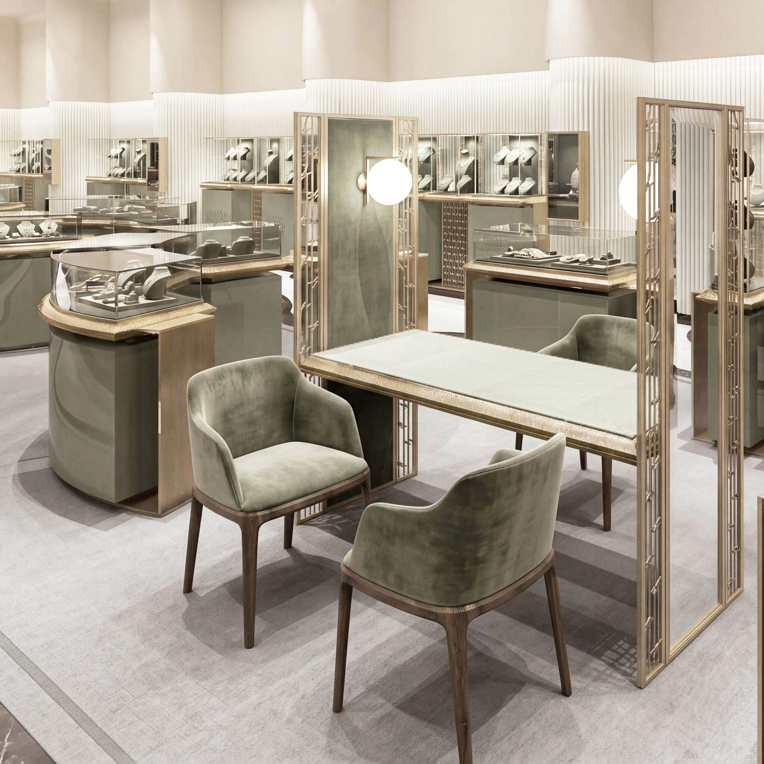 Damas — table de vente et mobilier